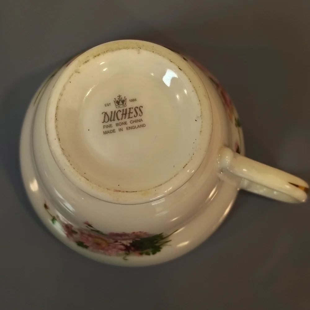 Duchess Fine Bone China England Floral Tea Cup And Saucer Pink Flowers - Picture 7 of 8